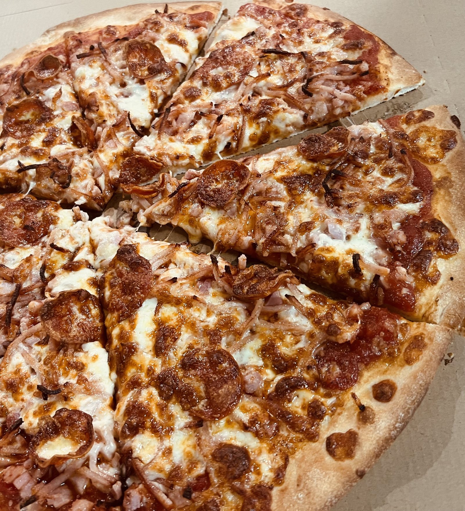 Loaded meat pizza